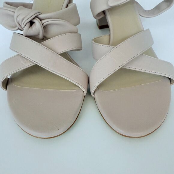 NIB Stuart Weitzman Criss Cross Bow Knot Block Heel Sandals in Dolce Pink Size 9 - Picture 8 of 14